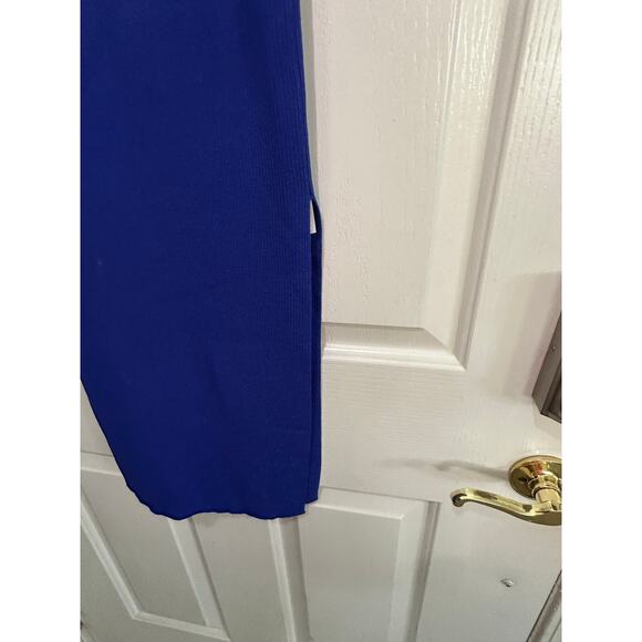 Aritzia Wilfred Women's Blue Cayenne Halter Neck Midi Dress Size XS knit - Picture 8 of 13